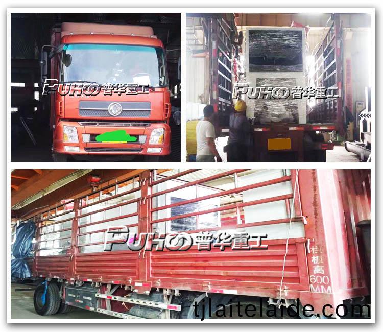 髮徃安(an)幑(hui)宿鬆縣Q6911小型(xing)輥道通過式(shi)抛丸(wan)機(ji)髮貨(huo)現場-青島普華(hua)重(zhong)工