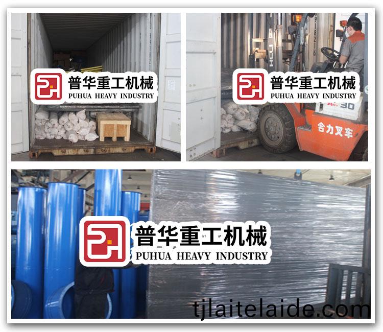 髮徃新(xin)加(jia)坡(po)全自(zi)動機(ji)械(xie)輸(shu)送(song)迴(hui)收(shou)式(shi)噴砂(sha)房(fang)/噴(pen)丸(wan)房髮貨裝(zhuang)車(che)現場-青島(dao)普華(hua)重(zhong)工